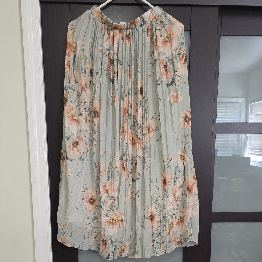 H&M Floral Maxi Skirt - Cream and Pink